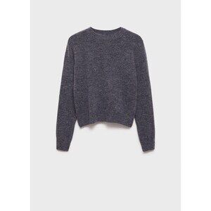 MANGO - Round-neck knitted sweater grey - S - Woman